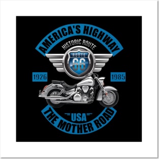 America's Road, Route 66 Shirt, Fathers Day Gift, Mother Road, Route 66 T-Shirt, Road Trip Shirt, USA Motorcycle Posters and Art